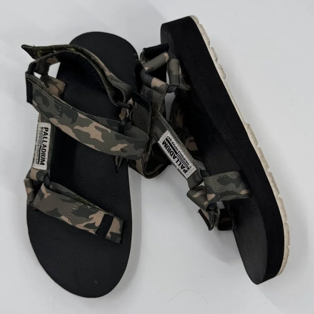 Palladium Outdoorsy Urbanity Camouflage Sandals Adjustable Straps Size W 7.5